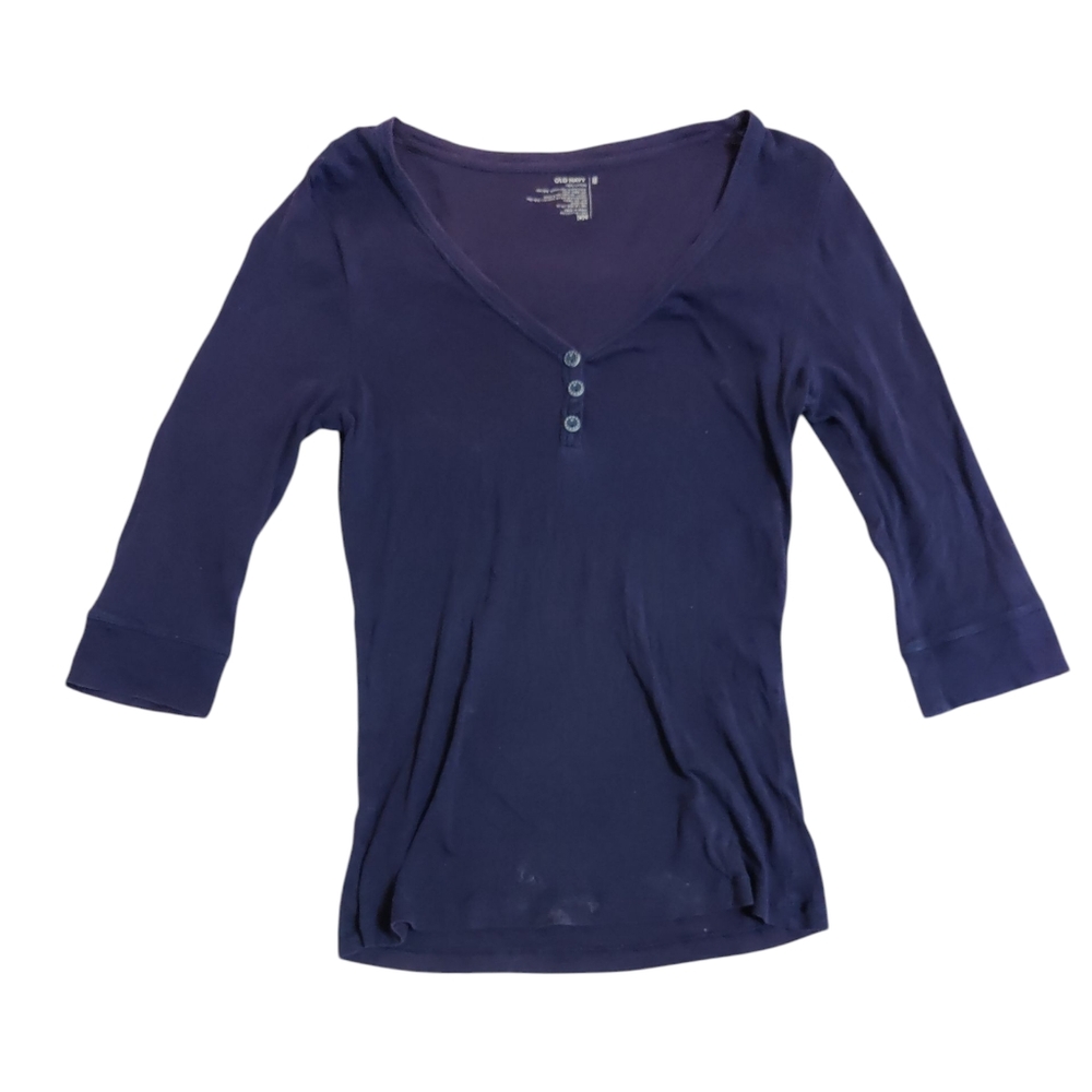 🌸 Old Navy Purple V-Neck Blouse Long Sleeve T-shirt Medium